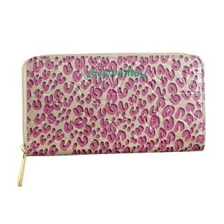 Louis Vuitton replica monogram vernis zippy wallet leopard M91476(blanc corail)