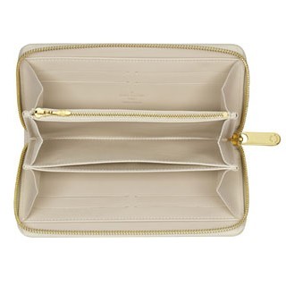 Louis Vuitton replica monogram vernis zippy wallet leopard M91476(blanc corail)