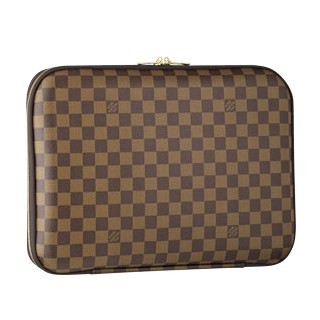 Louis Vuitton replica Damier Ebene canvas laptop sleeve 15
