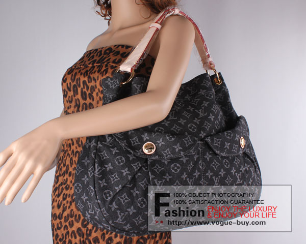 Louis Vuitton replica monogram denim Daily GM M40493(black)
