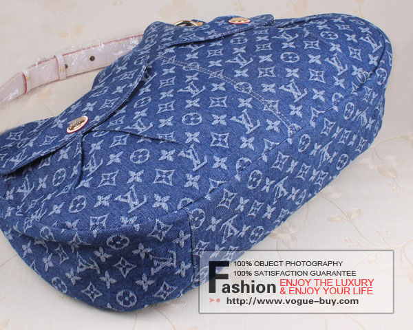 Louis Vuitton replica monogram denim Daily GM M40493(dark blue)