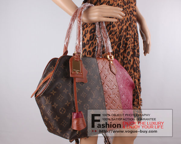 Louis Vuitton replica Monogram Blocks Zipped Tote M40503(bordeaux)
