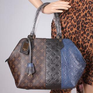 Louis Vuitton replica Monogram Blocks Zipped Tote M40504(marine)