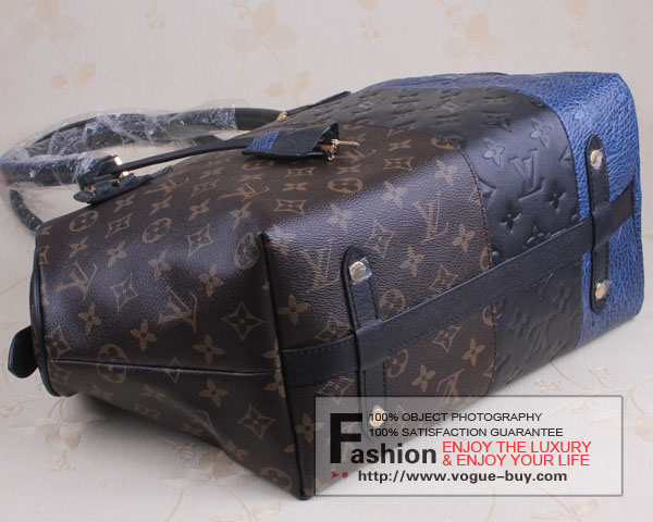Louis Vuitton replica Monogram Blocks Zipped Tote M40504(marine)